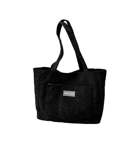 Mounteps Damen Canvas Cord Tote Bag Handtasche Messenger Schultertasche Einkaufstasche, Schwarz , 1 von Mounteps