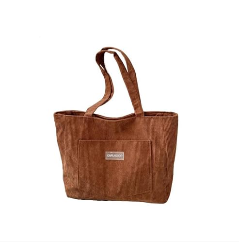 Mounteps Damen Canvas Cord Tote Bag Handtasche Messenger Schultertasche Einkaufstasche, braun, 1 von Mounteps