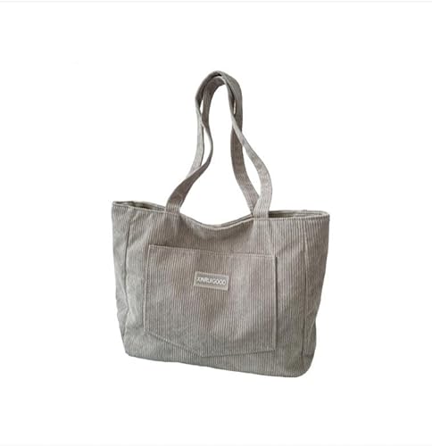 Mounteps Damen Canvas Cord Tote Bag Handtasche Messenger Schultertasche Einkaufstasche, grau, 1 von Mounteps
