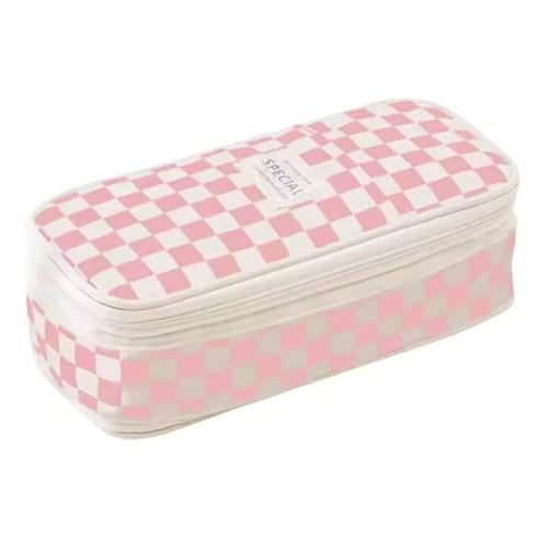 Mounteps Federmäppchen mit großer Kapazität – niedliches Schachbrett-Federmäppchen mit Reißverschluss, Schreibwaren-Tasche, Box für Studenten, Schulanfang, Geschenke, Rosa, rose, Modisch Mounteps Federmäppchen mit großer Kapazität – niedliches Schachbrett-Federmäppchen mit Reißverschluss, Schreibwaren-Tasche, Box für Studenten, Schulanfang, Geschenke, Rosa, rose, Modisch von Mounteps