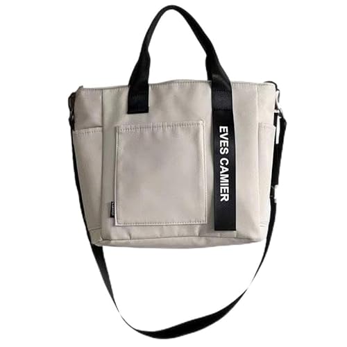 Mounteps Frauen Leinwand Tote Tasche große Kapazität Handtaschen Schultertaschen Zip Crossbody Tasche (Beige) von Mounteps