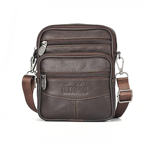 Mounteps Herren Echtes Leder Umhängetasche Umhängetaschen Business Mittelgroße Tasche (Kaffee) von Mounteps