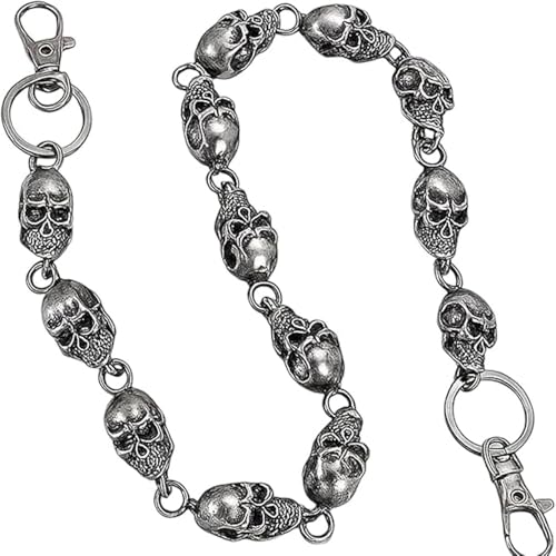 Verstellbare Punk Gothic Totenkopf Taille Kette - Jeans Hose Geldbörse Kette Statement Gothic Schmuck Retro Rock Accessoire für Männer & Frauen von Mounteps