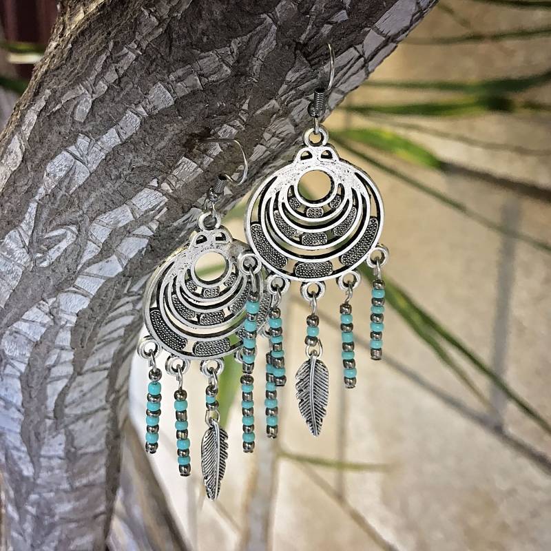 Traumfänger Perlen Ohrringe Traumfänger Perlen Ohrringe von MousaiArtCreations