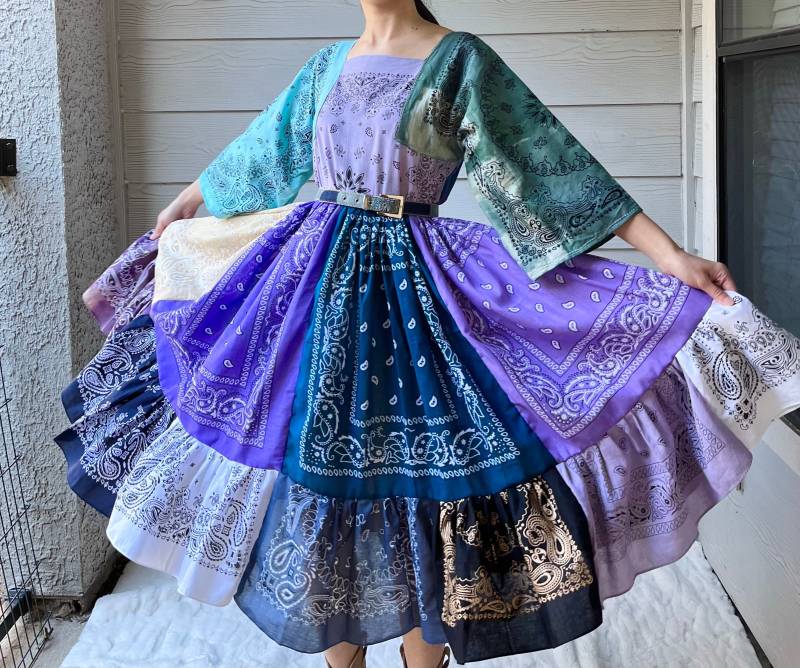 Handgemachtes Earthy Bandana Kleid Sku 01095 von MouseDarlingCo