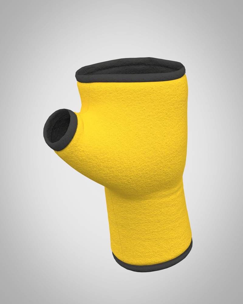 Pulswärmer Handschuhe Fingerlos Jersey Curry Gelb + Futter Paspel Größe Wählbar Xxs-Xxl von MouskaAlfar