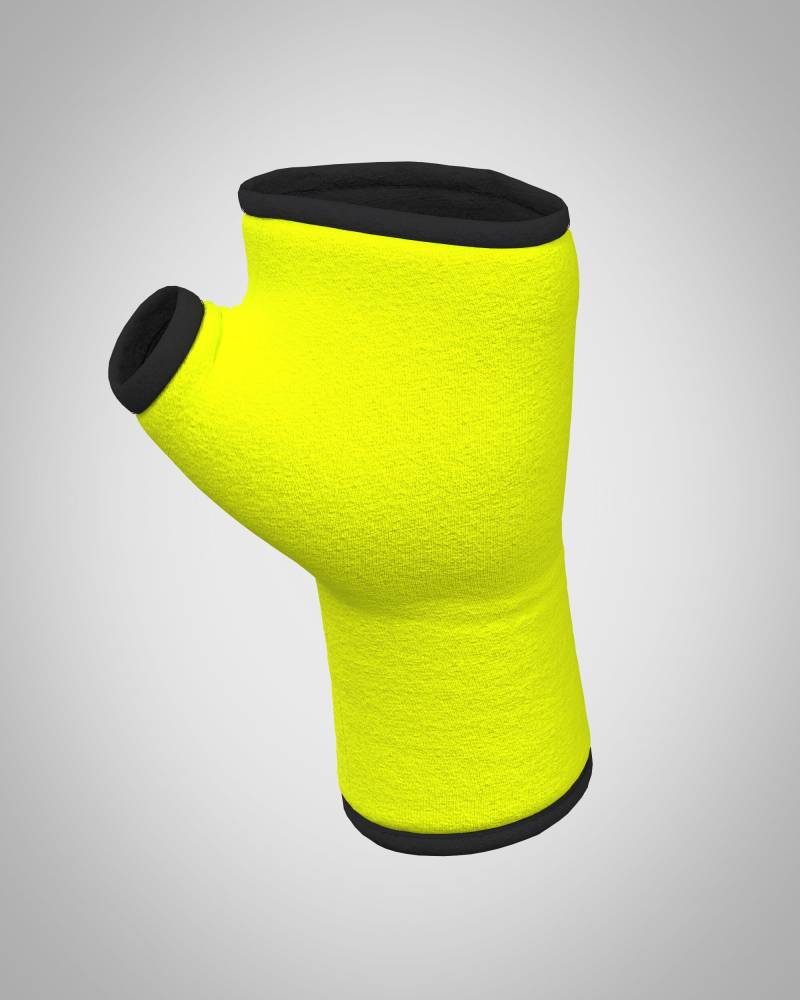 Pulswärmer Handschuhe Fingerlos Jersey Neongelb + Futter Paspel Größe Wählbar Xxs-Xxl Uv Aktiv von MouskaAlfar