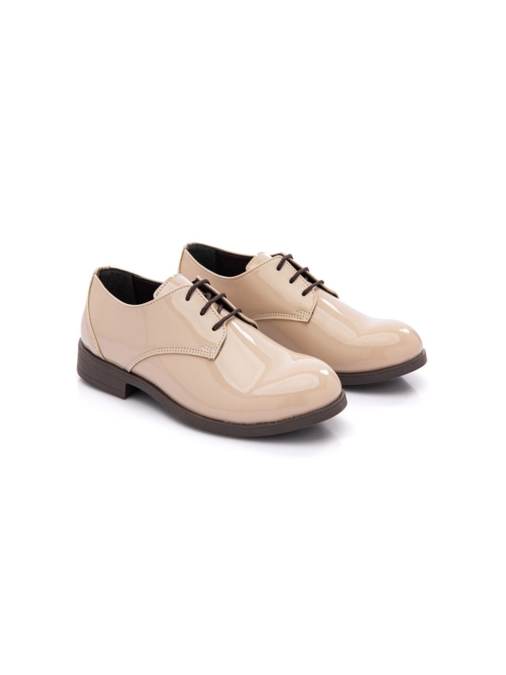 Moustache Oxford-Schuhe aus Lackleder mit runder Kappe - Nude von Moustache