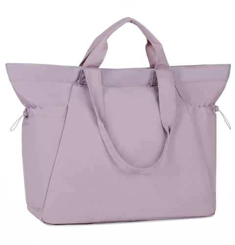 Mouteenoo Tote Bag mit Reißverschluss, Handtasche Damen, Große Schultertasche für Fitnessstudio, Arbeit, Reisen, Schule (Mauve) von Mouteenoo