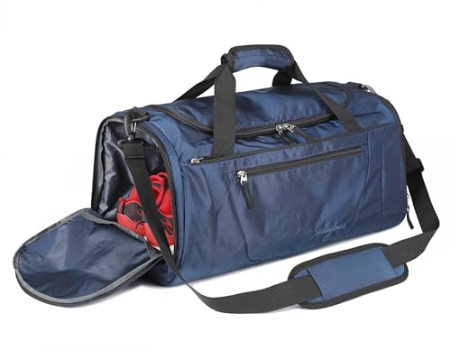 Mouteenoo Turnbeutel 40L Sport Reise Seesack für Damen und Herren mit Schuhfach, Marineblau, One_Size, Casual von Mouteenoo