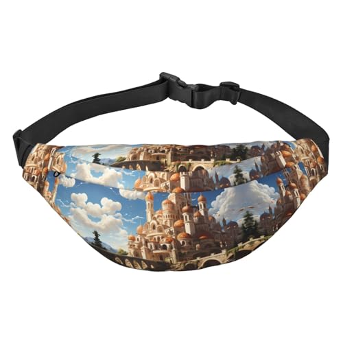 Anime Castle Sky Stilvolle und praktische Bauchtasche für Frauen – praktische Gürteltasche für Outdoor-Aktivitäten, Laufgürteltasche, Anime Castle Sky, Einheitsgröße von Mouxiugei