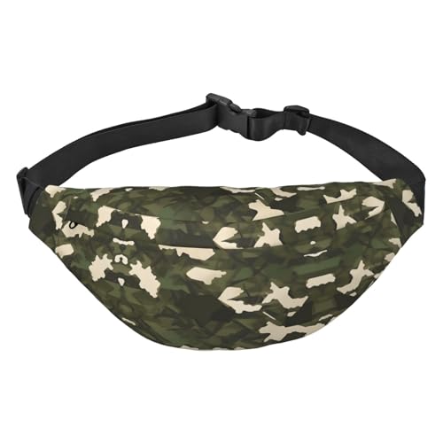 Armee-Camouflage, stilvolle und praktische Bauchtasche für Frauen – praktische Gürteltasche für Outdoor-Aktivitäten, Laufgürteltasche,, Armee Camouflage, Einheitsgröße von Mouxiugei