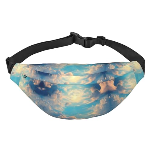 Cloudy Sky Stilvolle und praktische Bauchtasche für Frauen – praktische Gürteltasche für Outdoor-Aktivitäten, Laufgürteltasche,, Bewölkter Himmel, Einheitsgröße von Mouxiugei