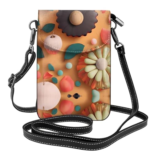 Fresh Fruit Stilvolle und sichere Handy-Geldbörse Geldbörse Crossbody - Perfekt für den täglichen Gebrauch und Reisen, Schneiden Sie Papier mit bunten Sonnenblumen, Einheitsgröße von Mouxiugei