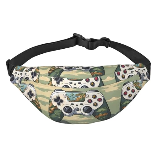 Green Grass Gamepad stilvolle und praktische Bauchtasche für Frauen – praktische Gürteltasche für Outdoor-Aktivitäten, Laufgürteltasche, Green Grass Gamepad, Einheitsgröße von Mouxiugei