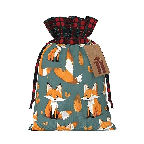 Mouxiugei Gelber Fuchs Festliche Weihnachtsgeschenktüten - Kleine Feiertagstaschen für Frohe Geschenkverpackung - dekorativer Geschenksack, Weihnachtsgeschenktüten von Mouxiugei