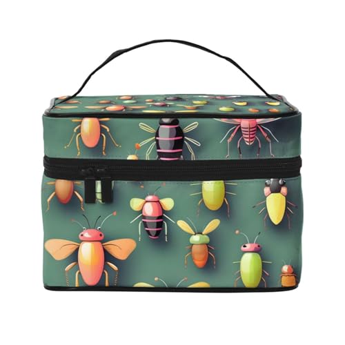 Mouxiugei Insect Atlas tragbare Make-up-Tasche – elegante Reise-Kosmetiktasche mit großem Fassungsvermögen, Make-up-Taschen-Set, Make-up-Tasche für Frauen, Insektenatlas, Einheitsgröße von Mouxiugei