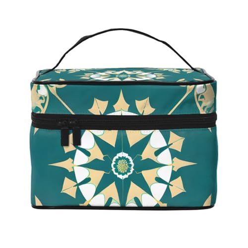 Mouxiugei Tragbare Make-up-Tasche im exotischen Stil, Blumenmuster, elegante Reise-Kosmetiktasche mit großem Fassungsvermögen, Make-up-Tasche für Damen, Exotischer Stil Floral, Einheitsgröße von Mouxiugei