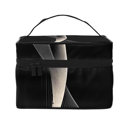 Mouxiugei Tragbare Make-up-Tasche mit abstrakten Kurven – elegante Reise-Kosmetiktasche mit großem Fassungsvermögen, Make-up-Taschen-Set, Make-up-Tasche für Frauen, Abstrakte Kurven, Einheitsgröße von Mouxiugei