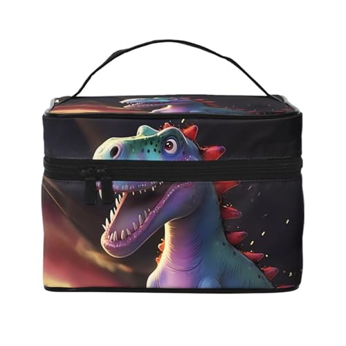 Mouxiugei Tyrannosaurus Rex tragbare Make-up-Tasche – elegante Reise-Kosmetiktasche mit großem Fassungsvermögen, Make-up-Taschen-Set, Make-up-Tasche für Frauen, Tyrannosaurus Rex, Einheitsgröße von Mouxiugei