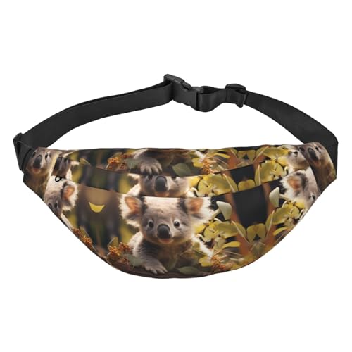 Niedliche Koala-Pflanze, stilvolle und praktische Bauchtasche für Frauen – praktische Gürteltasche für Outdoor-Aktivitäten, Laufgürteltasche,, Süße Koala-Pflanze, Einheitsgröße von Mouxiugei