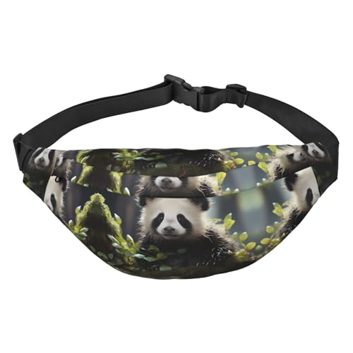 Panda Cubs in the forest Stilvolle und praktische Bauchtasche für Frauen – praktische Gürteltasche für Outdoor-Aktivitäten, Laufgürteltasche,, Panda Cubs im Wald, Einheitsgröße von Mouxiugei