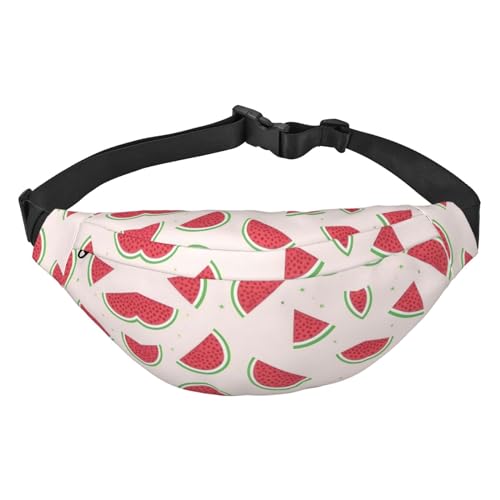 Pinke Wassermelone, stilvolle und praktische Bauchtasche für Frauen – praktische Gürteltasche für Outdoor-Aktivitäten, Laufgürteltasche,, Rosa Wassermelone, Einheitsgröße von Mouxiugei