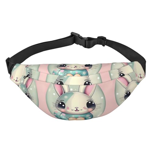 Rosa Cartoon-Hase, stilvolle und praktische Bauchtasche für Frauen – praktische Gürteltasche für Outdoor-Aktivitäten, Laufgürteltasche,, Rosa Cartoon Bunny, Einheitsgröße von Mouxiugei