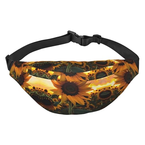 Stilvolle und praktische Bauchtasche mit Sonnenblumenmotiv für Frauen – praktische Gürteltasche für Outdoor-Aktivitäten, Laufgürteltasche, Bauernhof Sonnenblume, Einheitsgröße von Mouxiugei