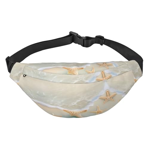 Strand-Seestern-Gürteltasche für Damen, stilvolle und praktische Gürteltasche für Outdoor-Aktivitäten, Laufgürteltasche,, Strand Seestern, Einheitsgröße von Mouxiugei