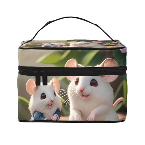 Tragbare Make-up-Tasche für Mutter und Kind, Ratten, elegante Reise-Kosmetiktasche mit großem Fassungsvermögen, Make-up-Tasche für Frauen, Mutter Und Kind Ratten, Einheitsgröße von Mouxiugei