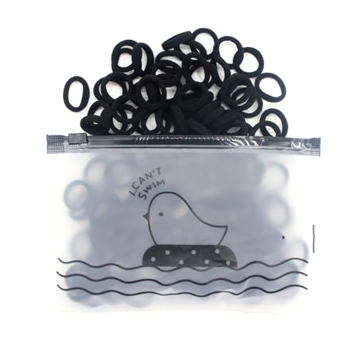 Kinder Haargummi Sortierte Farbe Mini Weiche Haargummis Baumwolle Gerollter Stoff Kein Metall Hochelastische Pferdeschwanzhalter Mädchen Haargummis (Schwarz) von Movehii