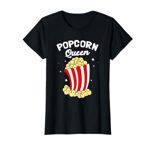 Popcorn s für Frauen Popcorn Queen T-Shirt von Movie Gift For Popcorn Lover Funny Popcorn Costume