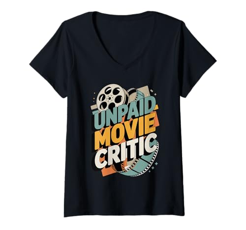 Damen Unbezahlter Filmkritiker Retro-Design T-Shirt mit V-Ausschnitt Damen Unbezahlter Filmkritiker Retro-Design T-Shirt mit V-Ausschnitt von Movie Lover’s Retro