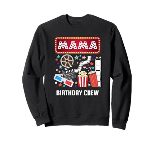 Mama Movie Night Geburtstag Crew Party Popcorn Kino Lustig Sweatshirt von Movie Party Family Theme Funny