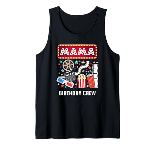 Mama Movie Night Geburtstag Crew Party Popcorn Kino Lustig Tank Top von Movie Party Family Theme Funny