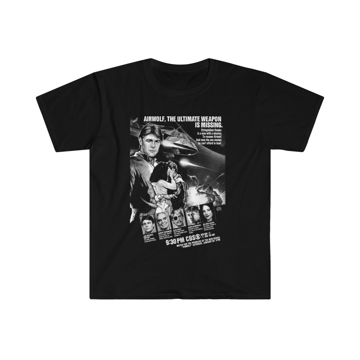 Airwolf Movie T-Shirt - 1984 Fernsehpremiere Werbung Airwolf Movie T-Shirt - 1984 Fernsehpremiere Werbung von MovieHouse