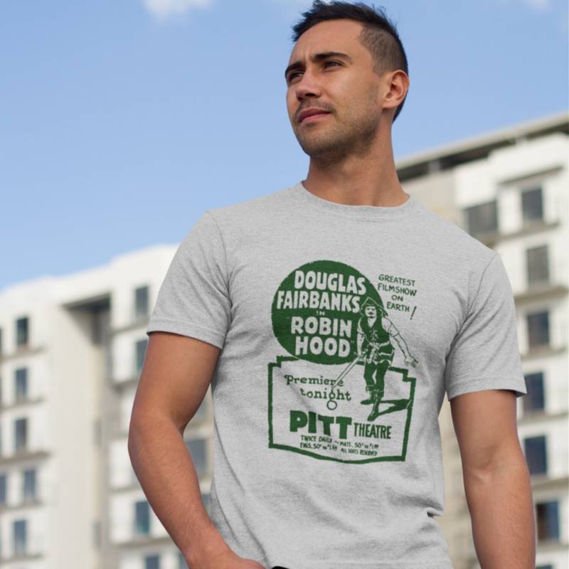 Douglas Fairbanks Robin Hood 1922 Film Geschichte T-Shirt/Fan Gang Unisex Mens Womens Tshirt Weiß Grau Douglas Fairbanks Robin Hood 1922 Film Geschichte T-Shirt/Fan Gang Unisex Mens Womens Tshirt Weiß Grau von MovieHouse