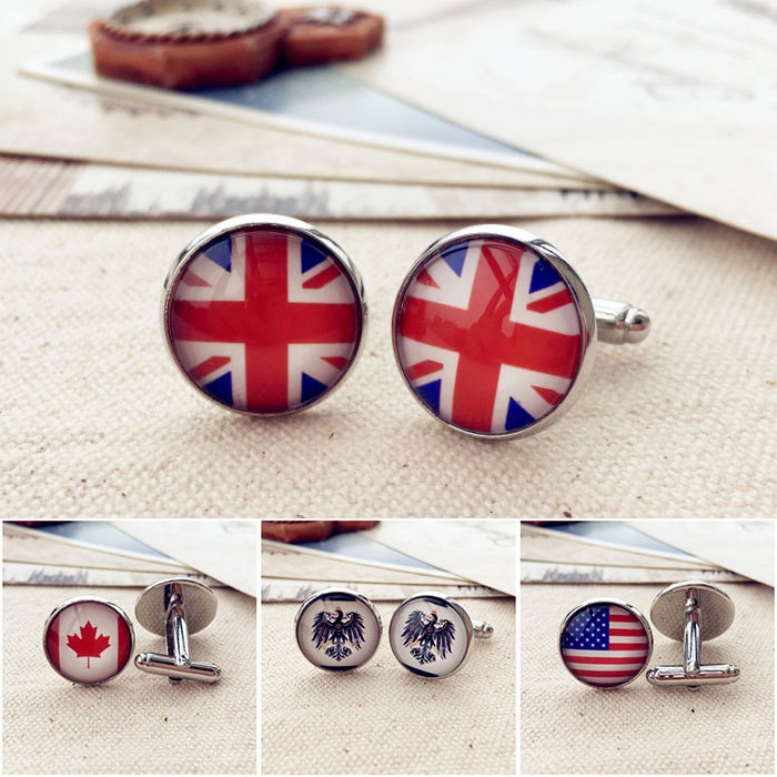 Flaggen-Manschettenknöpfe Weltflaggen, Personalisierte Ärmelknöpfe von Moviefans