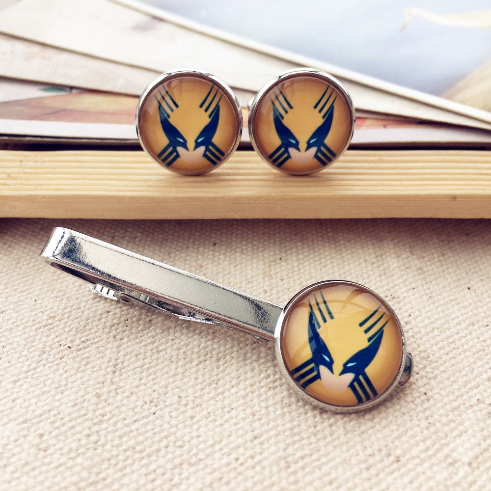 Wolverine Manschettenknöpfe Und Krawattenklammer Set Superheld Geschenk von Moviefans