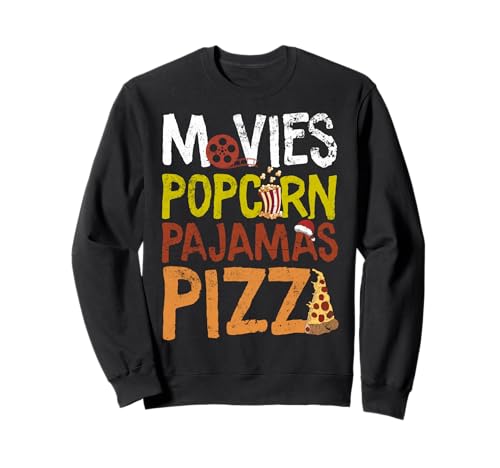 Frauen Mädchen Funtime Movie Pizza Pyjama Popcorn Snack Filme Sweatshirt von Movies Popcorn Pajamas Pizza Fun Snack Lover 2023