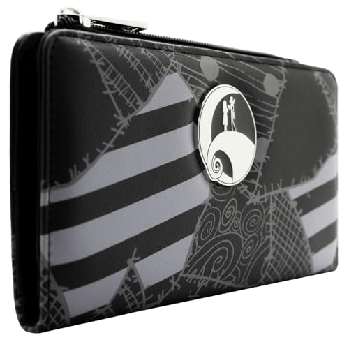Movies Nightmare Before Christmas Jack & Sally Patches Portemonnaie Clutch Münzfach & Kartenhalter, Schwarz von Movies