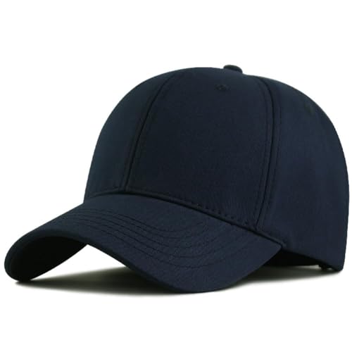 Movocaty Premium 100% Baumwolle Große Baseballkappe Verstellbare Passform für Größere Köpfe Ergonomisches Design Klassische Stilvolle Herren Schwarz Baseballkappe von Movocaty