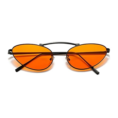 Movoja - All Black Orange Eyeware - Orangene Sonnenbrillen - Mit Unisex-Ästhetik - 100% UV 400 Schutz - UV400 getestet - Gelbe Gläser Orangefarbene Gläser Fear Looting - Form: Aurora von Movoja