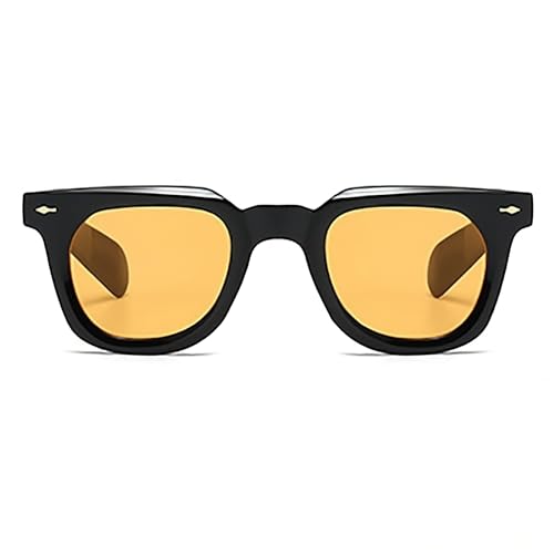 Movoja - All Black Orange Eyeware - Orangene Sonnenbrillen - Mit Unisex-Ästhetik - 100% UV 400 Schutz - UV400 getestet - Gelbe Gläser Orangefarbene Gläser Fear Looting - Form: Venturi von Movoja