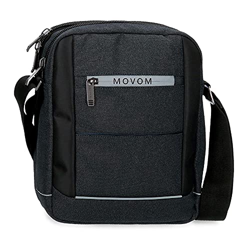 Movom Trimmed kleine Umhängetasche, Schwarz, 15 x 19,5 x 6 cm, Polyester, Schwarz, Kleine Umhängetasche von MOVOM