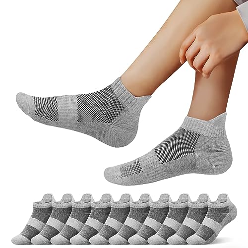 Mowenti Sneaker Socken Herren 43-46 Damen Sportsocken Laufsocken 10 Paar Grau von Mowenti