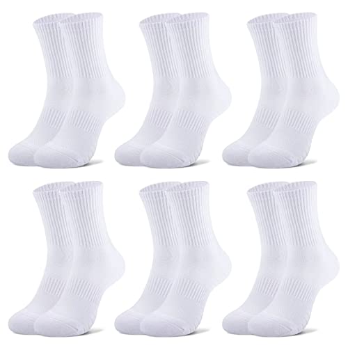 Mowenti Sneaker Socken Herren 43-46 Damen Sportsocken Tennissocken Laufsocken Wandersocken Classic Business Socken Frottee Running Socks Weiß Lange von Mowenti