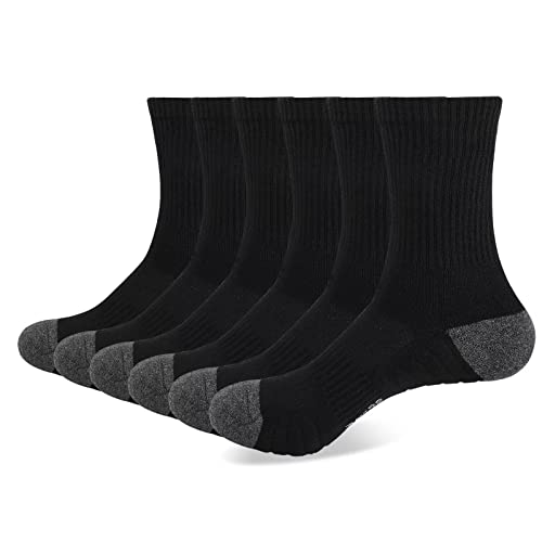 Mowenti Sneaker Socken Herren Damen 39-42 Tennissocken Sportsocken Baumwolle Business Socken Classic Atmungsaktive Laufsocken Dicke Warme Verdickte Outdoor Schwarz Socken Frottee Lange 6 Paar von Mowenti