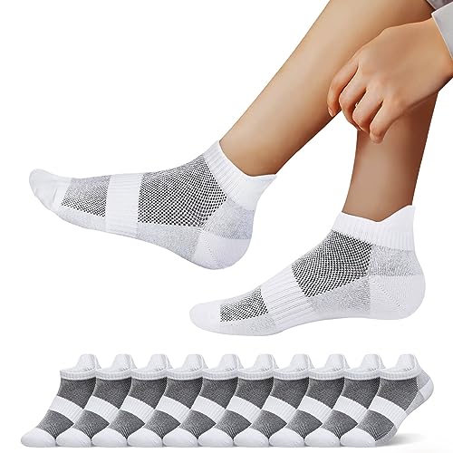 Mowenti Socken Herren 47-50 Sneaker Weiß Baumwolle Laufsocken Sportsocken Damen 10 Paar von Mowenti